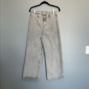 Zara Wide Leg Light Gray Jeans